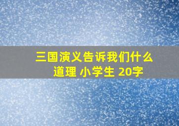 三国演义告诉我们什么道理 小学生 20字